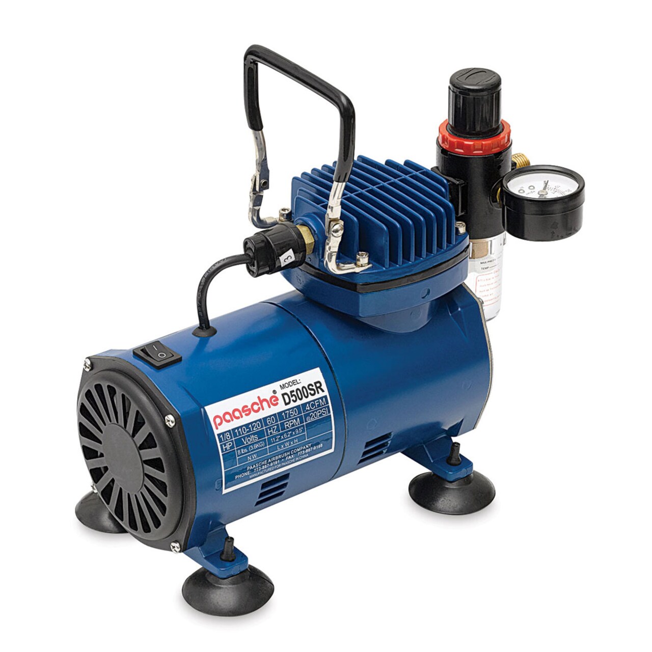 Paasche Air Compressor - 1/5 Horsepower, D500SR with Regulator and Moisture Trap